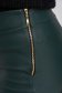 Casual darkgreen StarShinerS trousers from ecological leather with tented cut high waisted side zip fastening 6 - StarShinerS.com
