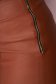 Pantaloni din piele ecologica maro conici cu talie inalta - StarShinerS 5 - StarShinerS.ro