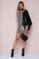 Rochie SunShine neagra scurta cu un croi mulat din material tricotat subtire si elastic accesorizata cu nasturi 3 - StarShinerS.ro