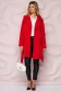 Red trenchcoat straight nonelastic fabric long detachable cord light material 3 - StarShinerS.com