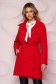 Red trenchcoat straight nonelastic fabric long detachable cord light material 1 - StarShinerS.com
