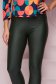 Darkgreen tights casual from ecological leather high waisted with tented cut 1 - StarShinerS.com
