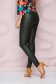 Darkgreen tights casual from ecological leather high waisted with tented cut 3 - StarShinerS.com