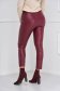 Casual burgundy StarShinerS trousers from ecological leather with tented cut high waisted side zip fastening 2 - StarShinerS.com