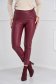 Casual burgundy StarShinerS trousers from ecological leather with tented cut high waisted side zip fastening 1 - StarShinerS.com