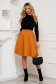 Mustard skirt cloche midi with pockets slightly elastic fabric - StarShinerS 1 - StarShinerS.com