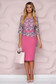 Dress midi straight from elastic fabric lace overlay elegant 3 - StarShinerS.com