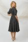 Dress midi cloche from satin fabric texture dots print 2 - StarShinerS.com