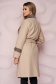Cream trenchcoat long straight thick fabric slightly elastic fabric detachable cord with chequers 2 - StarShinerS.com