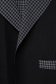 Black trenchcoat long straight thick fabric slightly elastic fabric detachable cord with chequers 4 - StarShinerS.com