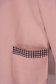 Lightpink trenchcoat long straight thick fabric slightly elastic fabric detachable cord with chequers 4 - StarShinerS.com