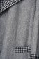 Grey trenchcoat long straight thick fabric slightly elastic fabric detachable cord with chequers 4 - StarShinerS.com