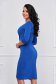 Blue dress midi pencil textured crepe wrap over front - StarShinerS 2 - StarShinerS.com