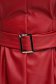 Rochie din piele ecologica rosie scurta cu un croi drept si maneci bufante - SunShine 5 - StarShinerS.ro