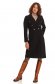 Black coat thick fabric long arched cut fur collar 2 - StarShinerS.com