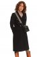 Black coat thick fabric long arched cut fur collar 4 - StarShinerS.com