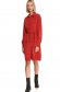 Red dress long sleeve loose fit soft fabric from velvet detachable cord 2 - StarShinerS.com