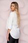 StarShinerS white women`s blouse office asymmetrical loose fit light material 6 - StarShinerS.com
