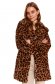 Coat straight animal print from ecological fur 1 - StarShinerS.com