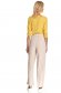Cream trousers high waisted loose fit lateral pockets from elastic fabric 3 - StarShinerS.com