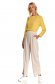 Cream trousers high waisted loose fit lateral pockets from elastic fabric 4 - StarShinerS.com