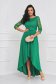 - StarShinerS green dress cloche asymmetrical with lace details georgette 3 - StarShinerS.com