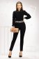 Black trousers office nonelastic fabric medium waist conical lateral pockets 1 - StarShinerS.com