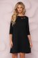 Rochie din crep scurta cu croi larg si broderie florala unica - StarShinerS 1 - StarShinerS.ro