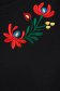 Rochie din crep neagra midi cu un croi mulat si broderie florala realizata in atelierele proprii- StarShinerS 4 - StarShinerS.ro