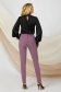 Lightpink trousers conical high waisted office slightly elastic fabric satin ribbon fastening 2 - StarShinerS.com