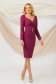 Raspberry dress midi thin fabric accessorized with belt with tented cut 1 - StarShinerS.com