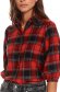 Red women`s shirt with straight cut soft fabric with 3/4 sleeves with chequers 5 - StarShinerS.com