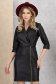 Rochie din piele ecologica neagra scurta tip creion cu decolteu petrecut - StarShinerS 3 - StarShinerS.ro