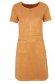 Lightbrown dress from suede pencil short cut with front pockets 6 - StarShinerS.com
