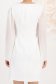 Rochie din stofa elastica ivoire scurta cu un croi drept si maneci din voal - StarShinerS 6 - StarShinerS.ro