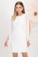 Rochie din stofa elastica ivoire scurta cu un croi drept si maneci din voal - StarShinerS 3 - StarShinerS.ro
