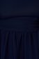 Rochie StarShinerS albastru-inchis eleganta midi in clos din stofa plisata accesorizata cu cordon 4 - StarShinerS.ro