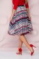 Fusta din stofa usor elastica midi in clos cu elastic in talie si imprimeu geometric - StarShinerS 2 - StarShinerS.ro
