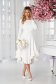 Rochie StarShinerS ivoire de ocazie asimetrica cu croi in clos din material subtire neelastic cu broderie florala si volanase la terminatie 3 - StarShinerS.ro