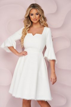 - StarShinerS ivory dress cloche elastic cloth with ruffled sleeves