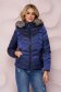 Darkblue jacket tented from slicker fur collar with inside lining detachable hood 1 - StarShinerS.com