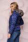 Darkblue jacket tented from slicker fur collar with inside lining detachable hood 2 - StarShinerS.com