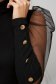 Bluza dama din tricot reiat neagra mulata cu guler inalt si maneci din tul - SunShine 6 - StarShinerS.ro