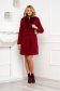 Burgundy coat arched cut elegant with detachable faux fur insertions from wool 4 - StarShinerS.com