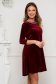 StarShinerS burgundy dress occasional from velvet short cut loose fit with crystal embellished details 2 - StarShinerS.com