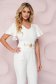- StarShinerS ivory jumpsuit arched cut slightly elastic fabric accessorized with tied waistband embroidered 2 - StarShinerS.com