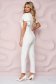 - StarShinerS ivory jumpsuit arched cut slightly elastic fabric accessorized with tied waistband embroidered 3 - StarShinerS.com