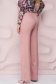 Pantaloni din stofa usor elastica roz-prafuit cu un croi evazat si talie inalta - StarShinerS 3 - StarShinerS.ro