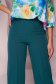 Green trousers made of slightly elastic fabric with a flared cut and high waist - StarShinerS 4 - StarShinerS.com
