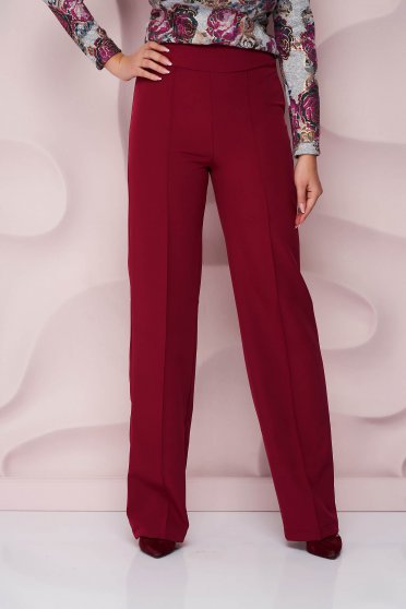 Sales Trousers, - StarShinerS raspberry trousers high waisted flaring cut cloth - StarShinerS.com